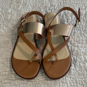 Cole Haan Women's Tan and Gold Strappy Sandals